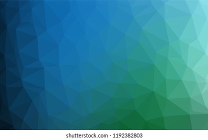 Light Blue, Green vector polygonal pattern. Shining illustration, which consist of triangles. Brand new design for your business.