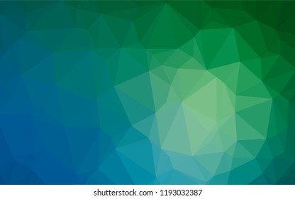 Light Blue, Green vector polygonal background. Modern geometrical abstract illustration with gradient. Triangular pattern for your business design.