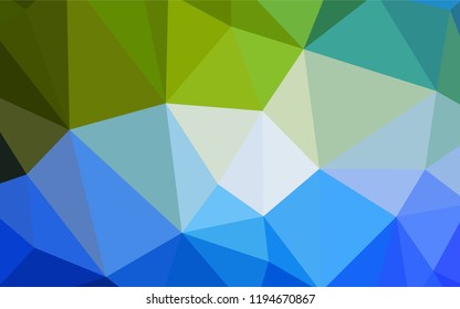 Light Blue, Green vector polygonal template. Modern abstract illustration with triangles. Polygonal design for your web site.