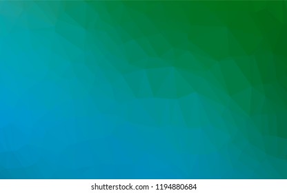 Light Blue, Green vector polygonal pattern. Shining illustration, which consist of triangles. The textured pattern can be used for background.