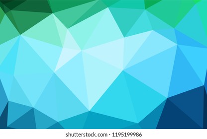 Light Blue, Green vector polygonal background. Glitter abstract illustration with an elegant triangles. Completely new template for your banner.