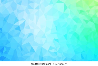 Light Blue, Green vector polygonal pattern. Triangular geometric sample with gradient.  New template for your brand book.