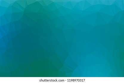 Light Blue, Green vector polygonal pattern. Shining illustration, which consist of triangles. A new texture for your design.