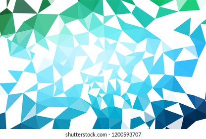 Light Blue, Green vector polygonal background. Shining polygonal illustration, which consist of triangles. Best triangular design for your business.
