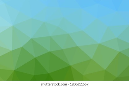 Light Blue, Green vector polygonal pattern. Creative geometric illustration in Origami style with gradient. The best triangular design for your business.