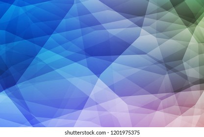 Light Blue, Green vector polygonal pattern. Shining colorful illustration with triangles. Triangular pattern for your design.