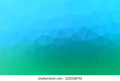 Light Blue, Green vector polygonal pattern. Brand new colored illustration in blurry style with gradient. The template can be used as a background for cell phones.