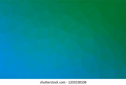 Light Blue, Green vector polygonal background. An elegant bright illustration with gradient. The best triangular design for your business.