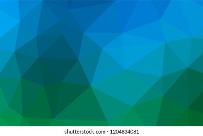 Light Blue, Green vector polygonal background. Glitter abstract illustration with an elegant design. Brand new style for your business design.