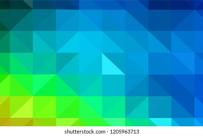 Light Blue, Green vector polygonal background. Geometric illustration in Origami style with gradient.  A completely new design for your leaflet.