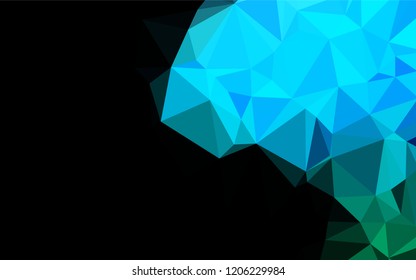 Light Blue, Green vector polygonal background. Triangular geometric sample with gradient.  A new texture for your design.