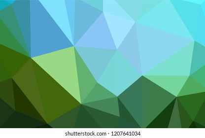 Light Blue, Green vector polygonal pattern. Shining colorful illustration with triangles. A completely new design for your leaflet.