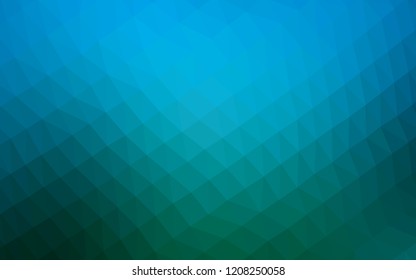 Light Blue, Green vector polygonal background. Shining colored illustration in a Brand new style. The best triangular design for your business.