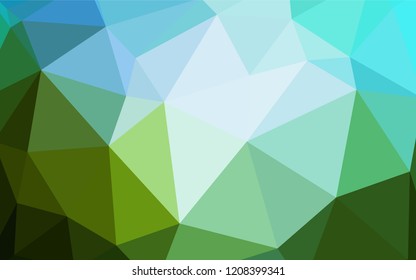 Light Blue, Green vector polygonal background. Colorful illustration in abstract style with triangles. Template for cell phone's backgrounds.