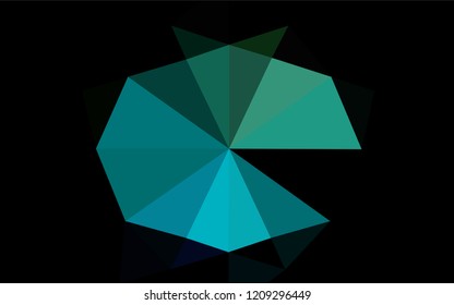 Light Blue, Green vector polygonal template. Shining illustration, which consist of triangles. Brand new style for your business design.