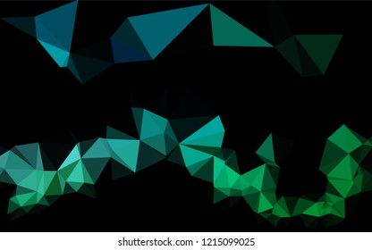 Light Blue, Green vector polygonal template. Triangular geometric sample with gradient.  The template can be used as a background for cell phones.