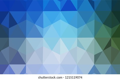 Light Blue, Green vector polygonal pattern. Shining colorful illustration with triangles. Brand new design for your business.