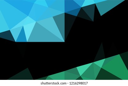 Light Blue, Green vector polygonal pattern. Shining colored illustration in a Brand new style. Triangular pattern for your business design.