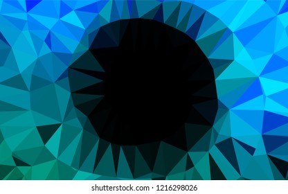 Light Blue, Green vector polygonal pattern. Geometric illustration in Origami style with gradient.  Brand new style for your business design.