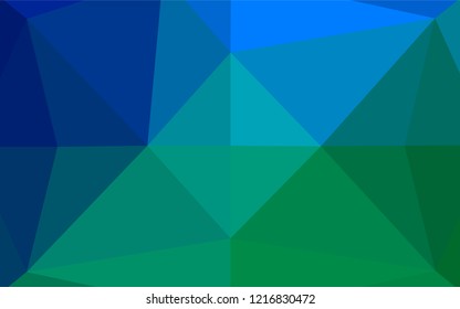 Light Blue, Green vector polygonal background. Geometric illustration in Origami style with gradient.  A completely new template for your business design.