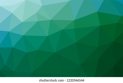 Light Blue, Green vector polygonal pattern. Triangular geometric sample with gradient.  Triangular pattern for your business design.