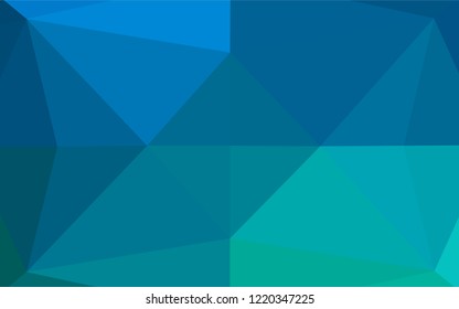 Light Blue, Green vector polygonal background. Creative illustration in halftone style with gradient. The polygonal design can be used for your web site.
