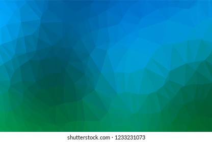 Light Blue, Green vector polygonal template. An elegant bright illustration with gradient. The textured pattern can be used for background.