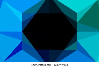 Light Blue, Green vector polygonal pattern. Shining colored illustration in a Brand new style. The best triangular design for your business.