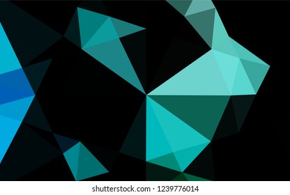 Light Blue, Green vector polygonal pattern. Shining illustration, which consist of triangles. A completely new template for your business design.