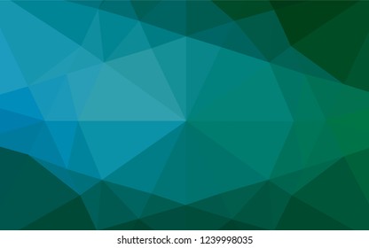 Light Blue, Green vector polygonal template. Geometric illustration in Origami style with gradient.  The elegant pattern can be used as part of a brand book.