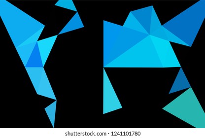 Light Blue, Green vector polygonal pattern. Geometric illustration in Origami style with gradient.  The template can be used as a background for cell phones.