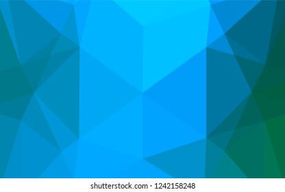 Light Blue, Green vector polygonal template. A vague abstract illustration with gradient. The polygonal design can be used for your web site.