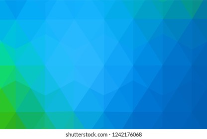 Light Blue, Green vector polygonal template. Triangular geometric sample with gradient.  New template for your brand book.