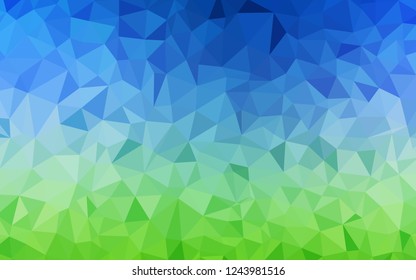 Light Blue, Green vector polygonal template. A sample with polygonal shapes. Brand new style for your business design.