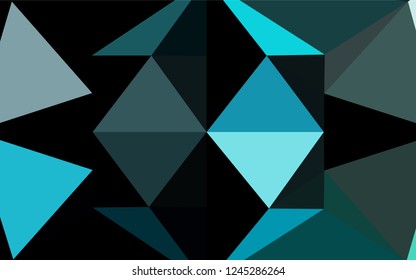Light Blue, Green vector polygonal pattern. Triangular geometric sample with gradient.  A completely new design for your business.
