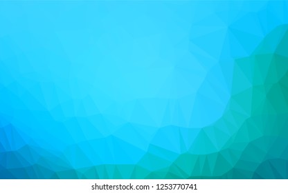 Light Blue, Green vector polygonal pattern. Geometric illustration in Origami style with gradient.  The best triangular design for your business.