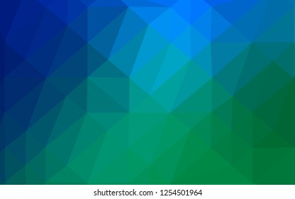 Light Blue, Green vector polygonal background. Creative illustration in halftone style with gradient. The best triangular design for your business.