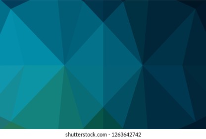 Light Blue, Green vector polygonal pattern. Shining illustration, which consist of triangles. Triangular pattern for your business design.