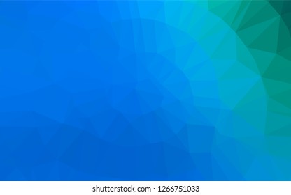 Light Blue, Green vector polygonal template. Creative illustration in halftone style with gradient. The polygonal design can be used for your web site.