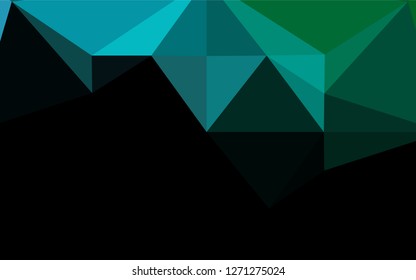 Light Blue, Green vector polygonal pattern. Creative illustration in halftone style with gradient. The polygonal design can be used for your web site.