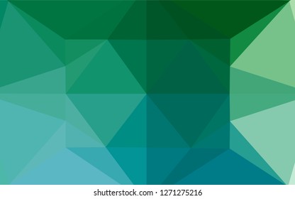 Light Blue, Green vector polygonal pattern. Shining illustration, which consist of triangles. A completely new design for your business.