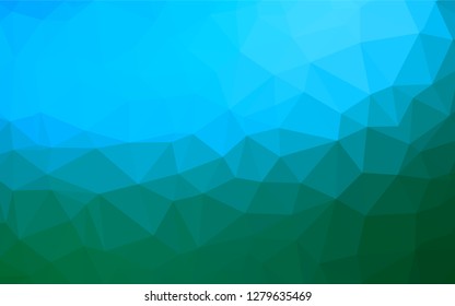 Light Blue, Green vector polygonal template. Creative illustration in halftone style with gradient. The completely new template can be used for your brand book.