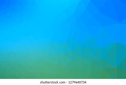 Light Blue, Green vector polygonal template. Geometric illustration in Origami style with gradient.  The elegant pattern can be used as part of a brand book.