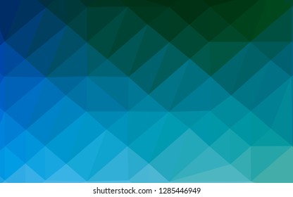 Light Blue, Green vector polygonal template. Colorful illustration in abstract style with gradient. Triangular pattern for your business design.