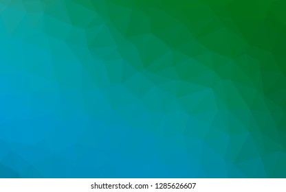 Light Blue, Green vector polygonal template. Creative illustration in halftone style with gradient. Template for your brand book.
