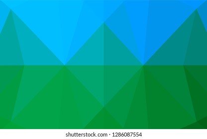 Light Blue, Green vector polygonal template. Creative geometric illustration in Origami style with gradient. A new texture for your design.