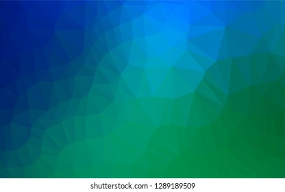 Light Blue, Green vector polygonal pattern. Creative illustration in halftone style with gradient. Brand new style for your business design.