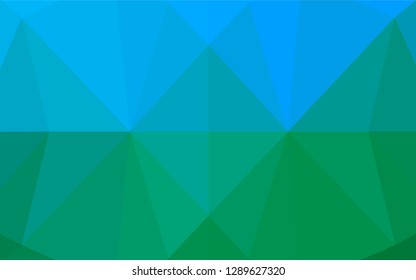Light Blue, Green vector polygonal background. Triangular geometric sample with gradient.  A completely new design for your business.