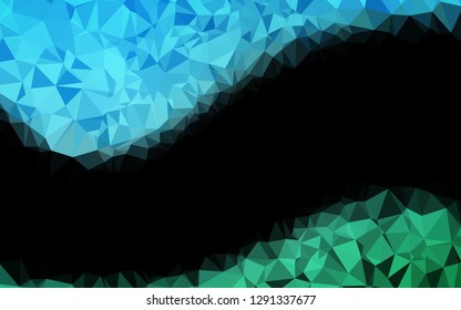 Light Blue, Green vector polygonal template. Colorful abstract illustration with gradient. Template for a cell phone background.