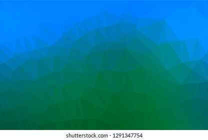 Light Blue, Green vector polygonal pattern. A completely new color illustration in a vague style. Brand new design for your business.